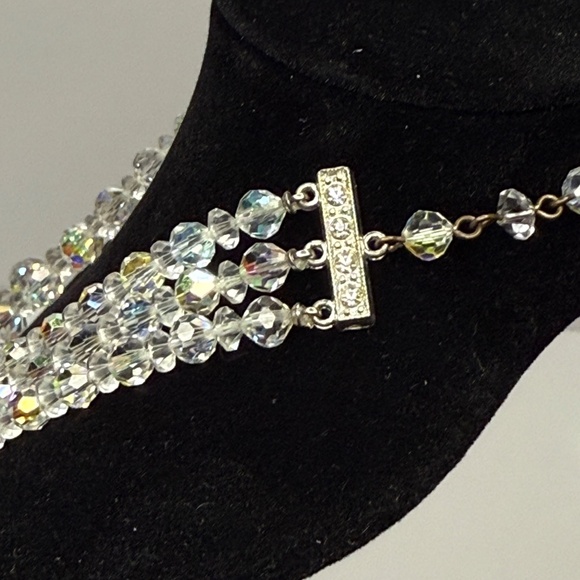 Crystal 3 Strand Necklace - Picture 4 of 10